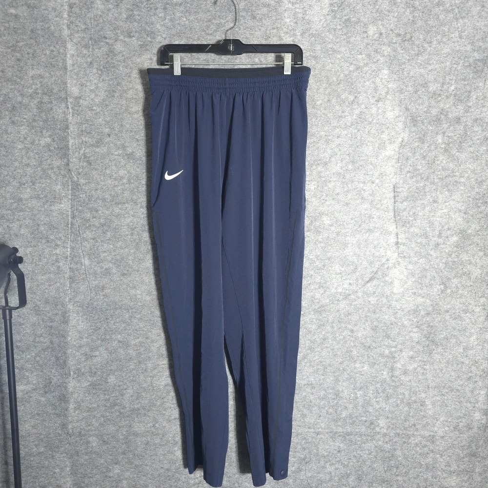 Nike Dri-FIT Track Pants Mens XL Navy Blue AA5111-451 Tapered Ankle Snap Warmup
